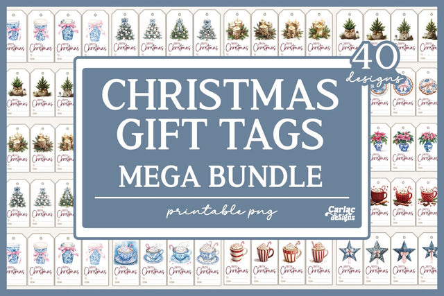 Christmas Gift Tags, Printable Tags Sublimation Carla C Designs 