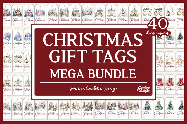 Christmas Gift Tags, Printable Tags Sublimation Carla C Designs 