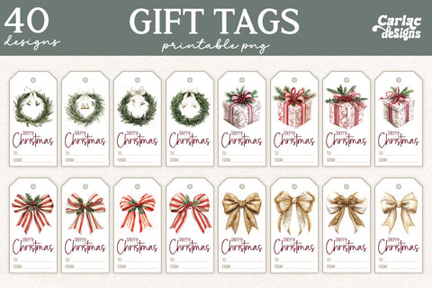 Christmas Gift Tags, Printable Tags Sublimation Carla C Designs 