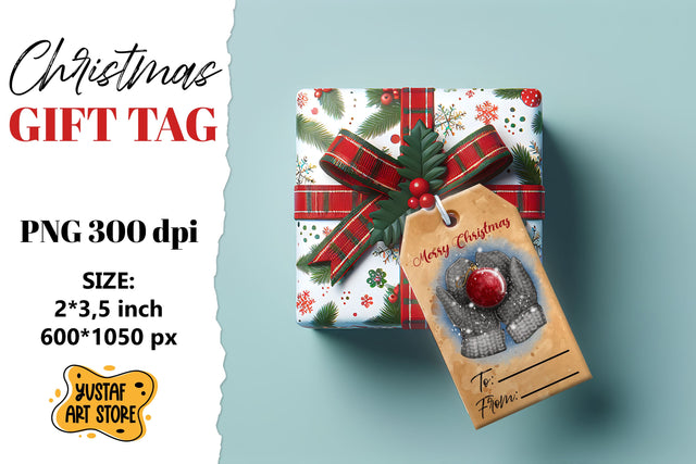 Christmas Gift Tags.Christmas labels watercolor illustration Sublimation Yustaf Art Store 