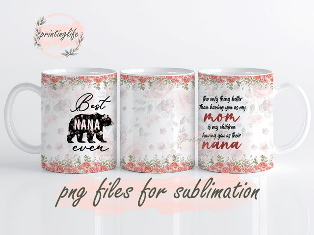 Christmas Gifts for Grandma, Best Grandma Gifts, Nana Gift - Grandma Grandmother Mug Wrap Design, Instant Digital Design Download Mug Wrap Design, Mug Design PNG Sublimation PrintingLife 