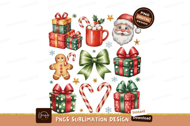 Christmas Gifts Holly Candy Cane Gingerbread Santa Mug Sublimation Designangry 