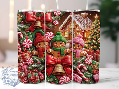 Christmas Gingerbread Friends 20oz Tumbler, Gingerbread Friends, Christmas Friends, Gingerbread Tumbler, Christmas Tumbler, Gingerbread PNG, Holiday Gingerbread, 20oz Tumbler Wrap Sublimation ToriDesigns 