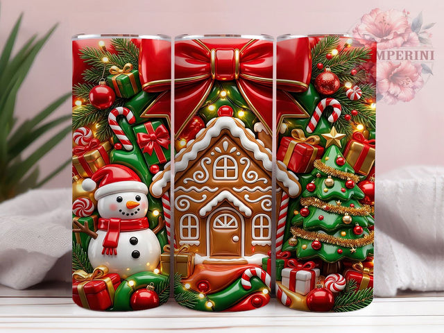 Christmas Gingerbread House 20oz Tumbler, Gingerbread House, Xmas Gingerbread, Gingerbread Tumbler, Gingerbread PNG, Holiday Gingerbread, Christmas House, 20oz Tumbler Sublimation Li Zamperini 
