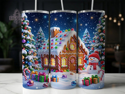 Christmas Gingerbread House 20oz Tumbler, Gingerbread House, Xmas Gingerbread, Gingerbread Tumbler, Gingerbread PNG, Holiday Gingerbread, Christmas House, 20oz Tumbler Wrap Sublimation SvggirlplusArt 