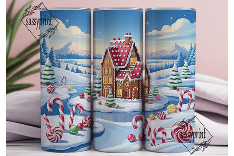 Christmas Gingerbread House 20oz Tumbler Sublimation sassyprint 