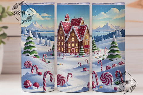 Christmas Gingerbread House 20oz Tumbler Sublimation sassyprint 