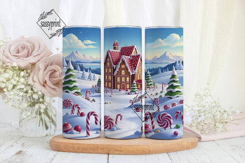 Christmas Gingerbread House 20oz Tumbler Sublimation sassyprint 