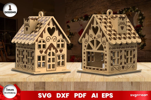 Christmas Gingerbread House Laser Cut SVG SvgOcean 