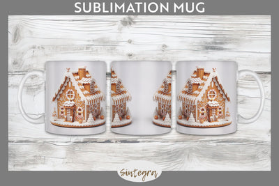 Christmas Gingerbread House PNG Mug Wrap Sublimation Sublimation Sintegra 