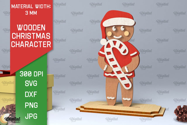 Christmas Gingerbread Laser Cut. Christmas Decoration SVG Design SVG Evgenyia Guschina 