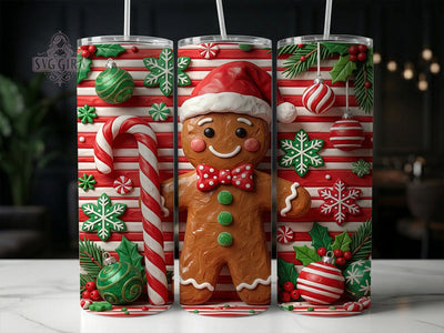 Christmas Gingerbread Man 20oz Tumbler, Gingerbread Man, Gingerbread Tumbler, Gingerbread Xmas, Gingerbread Man PNG, Christmas Tumbler, 20oz Tumbler Wrap, Holiday Gingerbread Sublimation SvggirlplusArt 