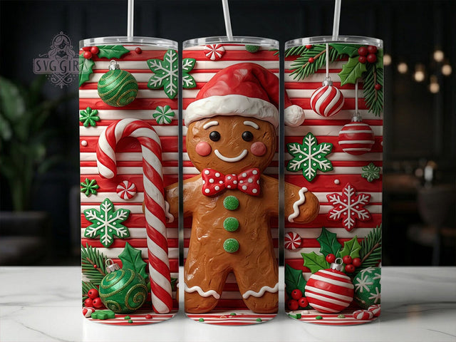 Christmas Gingerbread Man 20oz Tumbler, Gingerbread Man, Gingerbread Tumbler, Gingerbread Xmas, Gingerbread Man PNG, Christmas Tumbler, 20oz Tumbler Wrap, Holiday Gingerbread Sublimation SvggirlplusArt 