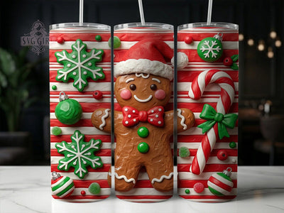 Christmas Gingerbread Man 20oz Tumbler, Gingerbread Man, Gingerbread Tumbler, Gingerbread Xmas, Gingerbread Man PNG, Christmas Tumbler, 20oz Tumbler Wrap, Holiday Gingerbread Sublimation SvggirlplusArt 