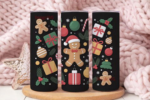 Christmas Gingerbread Man 20oz Tumbler Sublimation DesignSVG 