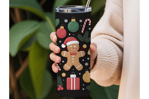 Christmas Gingerbread Man 20oz Tumbler Sublimation DesignSVG 