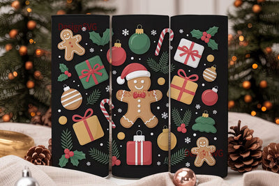 Christmas Gingerbread Man 20oz Tumbler Sublimation DesignSVG 