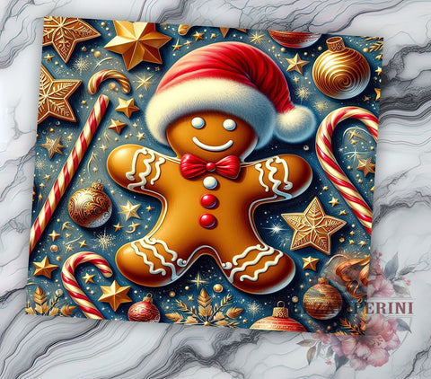 Christmas Gingerbread Man 20oz Tumbler Wrap PNG, Christmas Tumbler PNG Sublimation Design, Straight & Tapered Tumbler Wrap, Instant Digital Download Sublimation Li Zamperini 