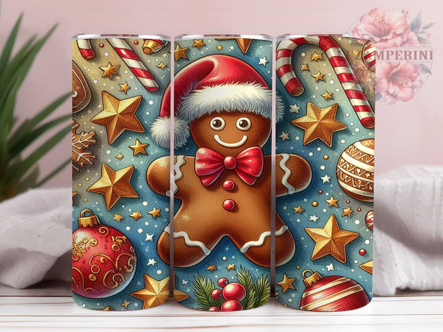 Christmas Gingerbread Man 20oz Tumbler Wrap PNG, Christmas Tumbler PNG Sublimation Design, Straight & Tapered Tumbler Wrap, Instant Digital Download Sublimation Li Zamperini 