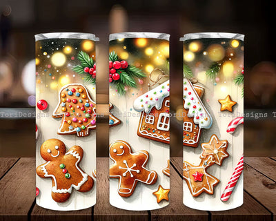 Christmas Gingerbread Man Tumbler, Hot Chocolate Tumbler Cup, Seamless Pattern, Digital Download, Gingerbread Tumbler Design, Gingerbread PNG Wrap, Instant Digital Download PNG, Holiday Tumbler Sublimation ToriDesigns 