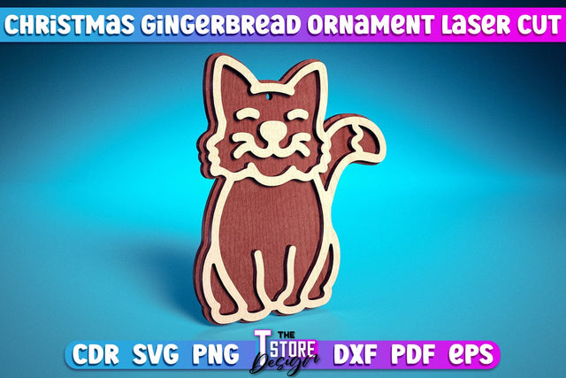 Christmas Gingerbread Ornament | Christmas Ornament Design | Christmas Tree Toy | CNC File SVG The T Store Design 