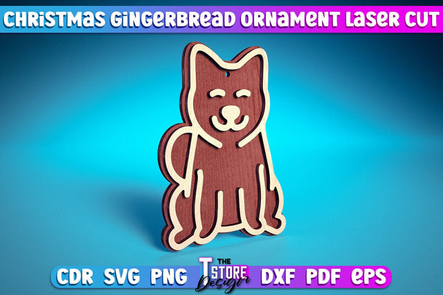 Christmas Gingerbread Ornament | Christmas Ornament Design | Christmas Tree Toy | CNC File SVG The T Store Design 