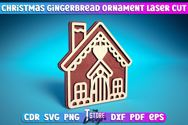 Christmas Gingerbread Ornament | Christmas Ornament Design | Christmas Tree Toy | CNC File SVG The T Store Design 