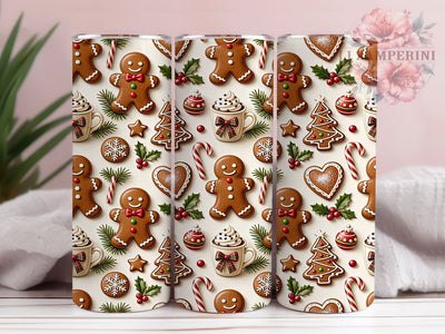 Christmas Gingerbread Pattern 20oz Tumbler, Xmas Gingerbread, Gingerbread Pattern, Gingerbread Tumbler, Christmas Tumbler, Gingerbread PNG, Holiday Gingerbread, Gingerbread Wrap Sublimation Li Zamperini 