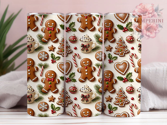 Christmas Gingerbread Pattern 20oz Tumbler, Xmas Gingerbread, Gingerbread Pattern, Gingerbread Tumbler, Christmas Tumbler, Gingerbread PNG, Holiday Gingerbread, Gingerbread Wrap Sublimation Li Zamperini 