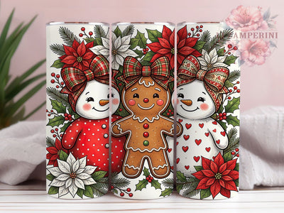 Christmas Gingerbread Trio 20oz Tumbler, Gingerbread Trio, Christmas Trio, Xmas Gingerbread, Gingerbread Tumbler, Gingerbread Trio PNG, Trio Tumbler Wrap, 20oz Tumbler Wrap Sublimation Li Zamperini 