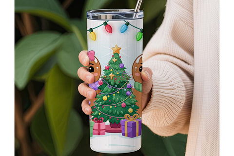 Christmas Gingerbread Tumbler Wrap Sublimation DesignSVG 