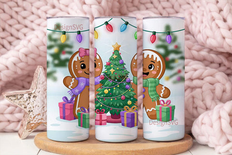 Christmas Gingerbread Tumbler Wrap Sublimation DesignSVG 