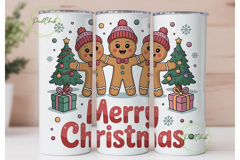 Christmas Gingerbread Tumbler Wrap Sublimation PixelChick 