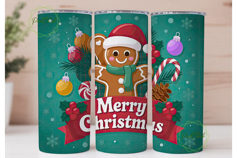 Christmas Gingerbread Tumbler Wrap Sublimation PixelChick 
