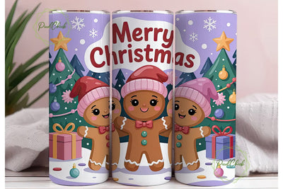 Christmas Gingerbread Tumbler Wrap Sublimation PixelChick 