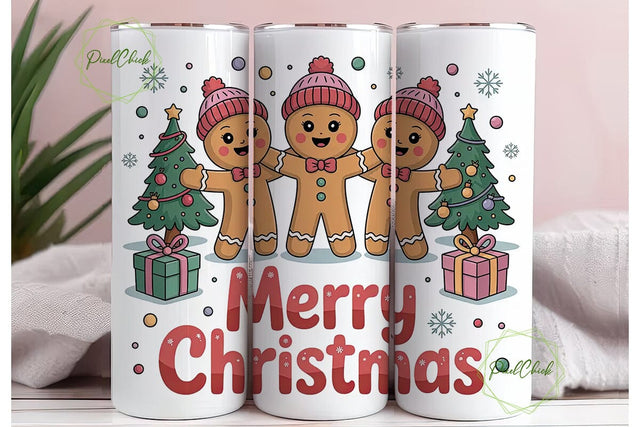 Christmas Gingerbread Tumbler Wrap Sublimation PixelChick 