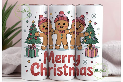 Christmas Gingerbread Tumbler Wrap Sublimation PixelChick 