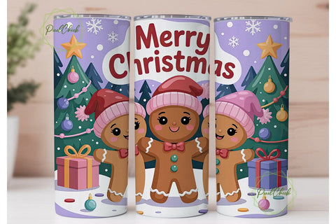 Christmas Gingerbread Tumbler Wrap Sublimation PixelChick 