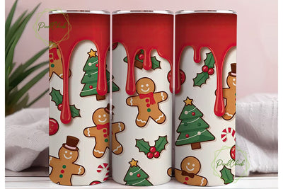 Christmas Gingerbread Tumbler Wrap Sublimation PixelChick 