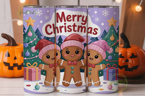 Christmas Gingerbread Tumbler Wrap Sublimation PixelChick 