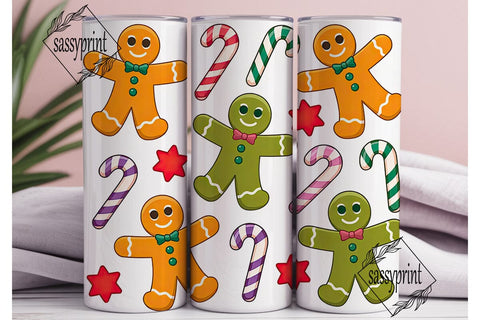 Christmas Gingerbread Tumbler Wrap Sublimation sassyprint 