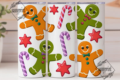 Christmas Gingerbread Tumbler Wrap Sublimation sassyprint 