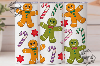 Christmas Gingerbread Tumbler Wrap Sublimation sassyprint 