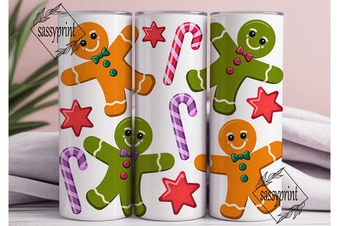 Christmas Gingerbread Tumbler Wrap Sublimation sassyprint 