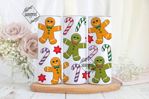 Christmas Gingerbread Tumbler Wrap Sublimation sassyprint 