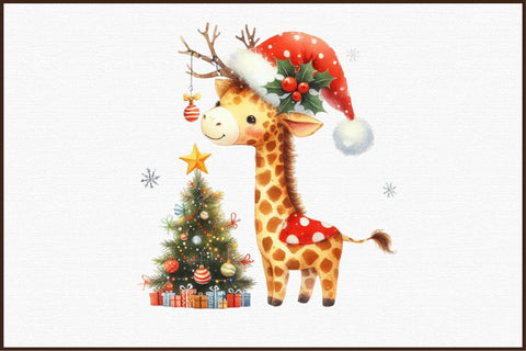 Christmas Giraffe Sublimation Clipart Sublimation designartist 