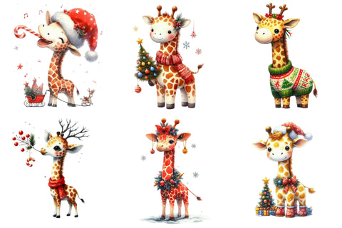 Christmas Giraffe Sublimation Clipart Sublimation designartist 