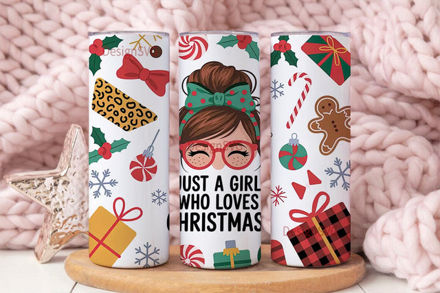 Christmas Girl 20oz Tumbler Wrap Sublimation DesignSVG 