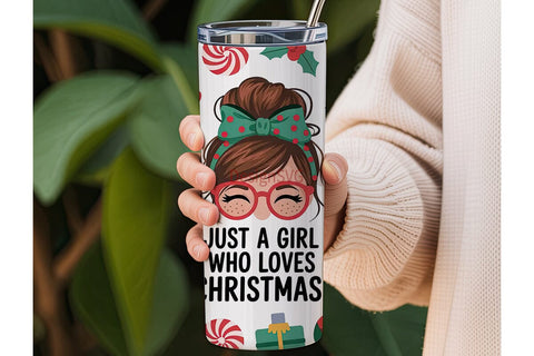 Christmas Girl 20oz Tumbler Wrap Sublimation DesignSVG 