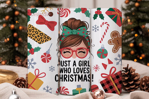 Christmas Girl 20oz Tumbler Wrap Sublimation DesignSVG 